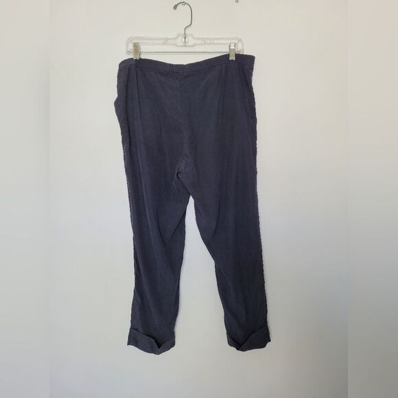 Elaine Kim 100% Silk Lined Pull On Pants Elastic Waistband Cuffed Ankle Black - Picture 7 of 10